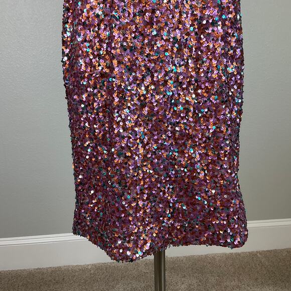 Sequin Strapless Midi Sheath Cocktail Dress Pink Size 6 Laundry by Shelli Segal - Picture 9 of 14